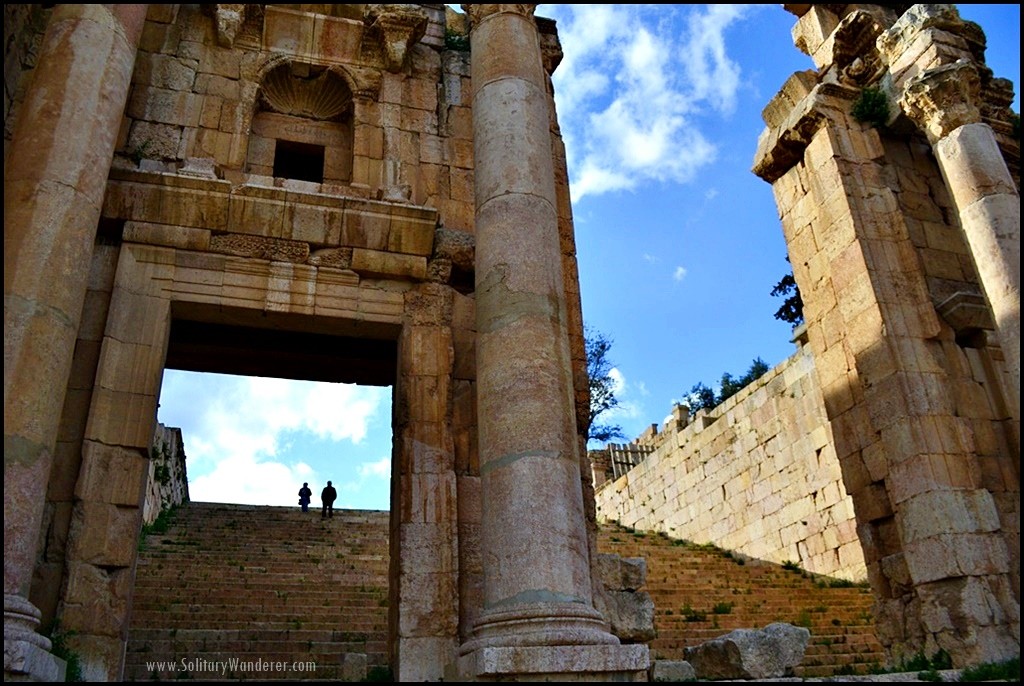 staircase artemis temple roman ruins in jerash