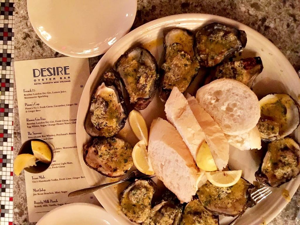 Char-grilled Oysters in New Orleans (Desire Oyster Bar)