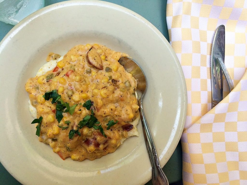 Shrimp and Grits at Amelies New Orleans