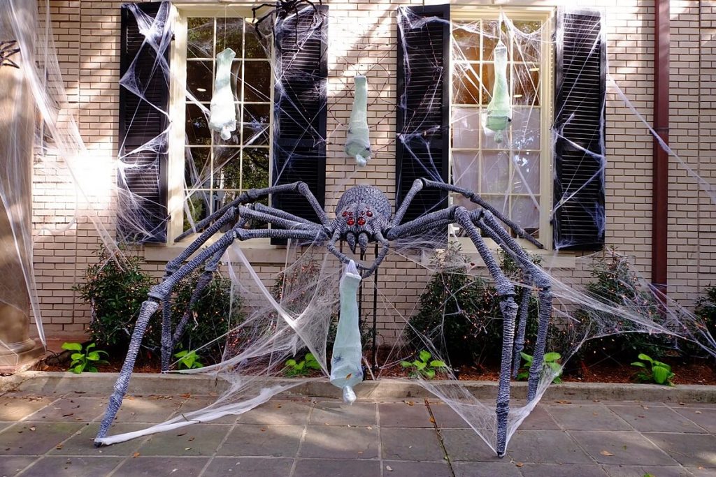 Mansions are decorated for Halloween in New Orleans