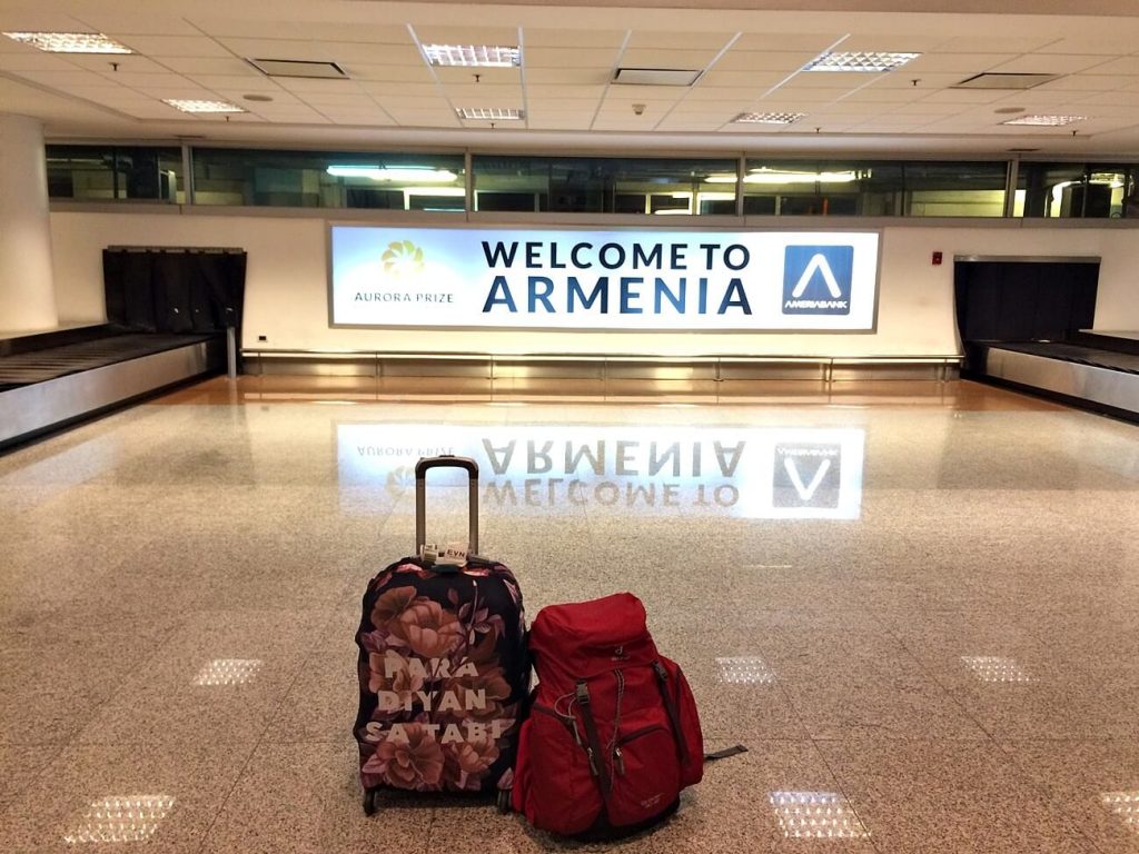 arriving in yerevan armenia airport
